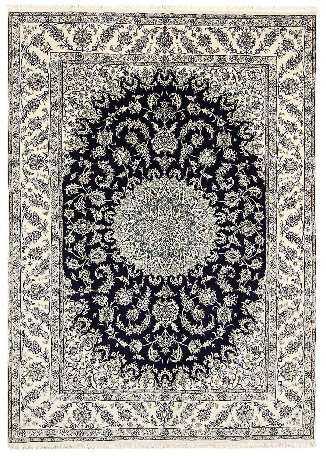 Persisk tæppe - Nain - 343 x 251 cm - mørkeblå