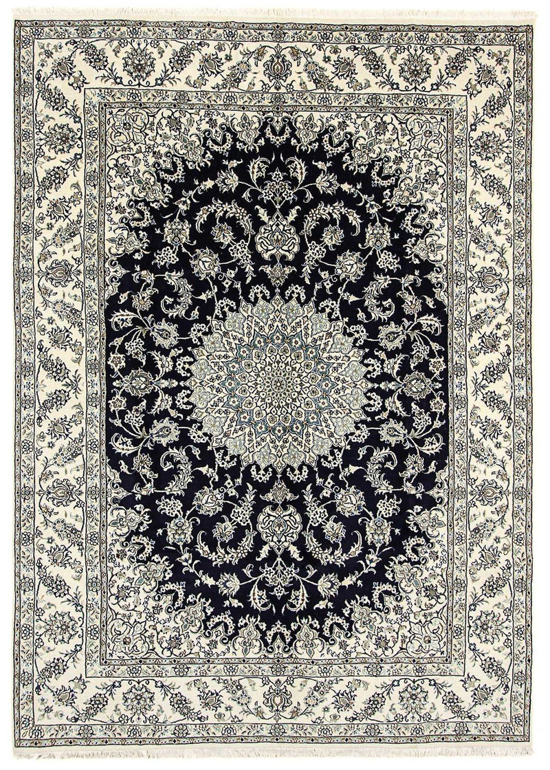 Persisk tæppe - Nain - 343 x 251 cm - mørkeblå
