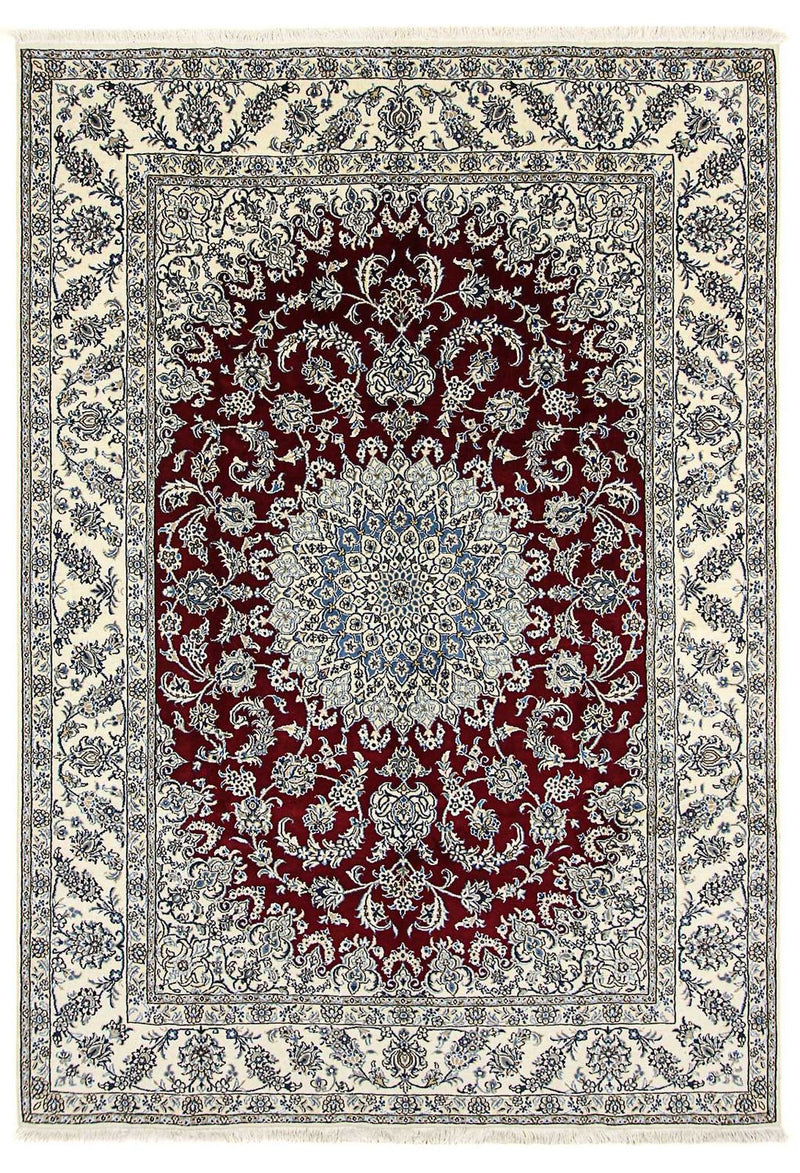 Persisk tæppe - Nain - 346 x 246 cm - mørkerød