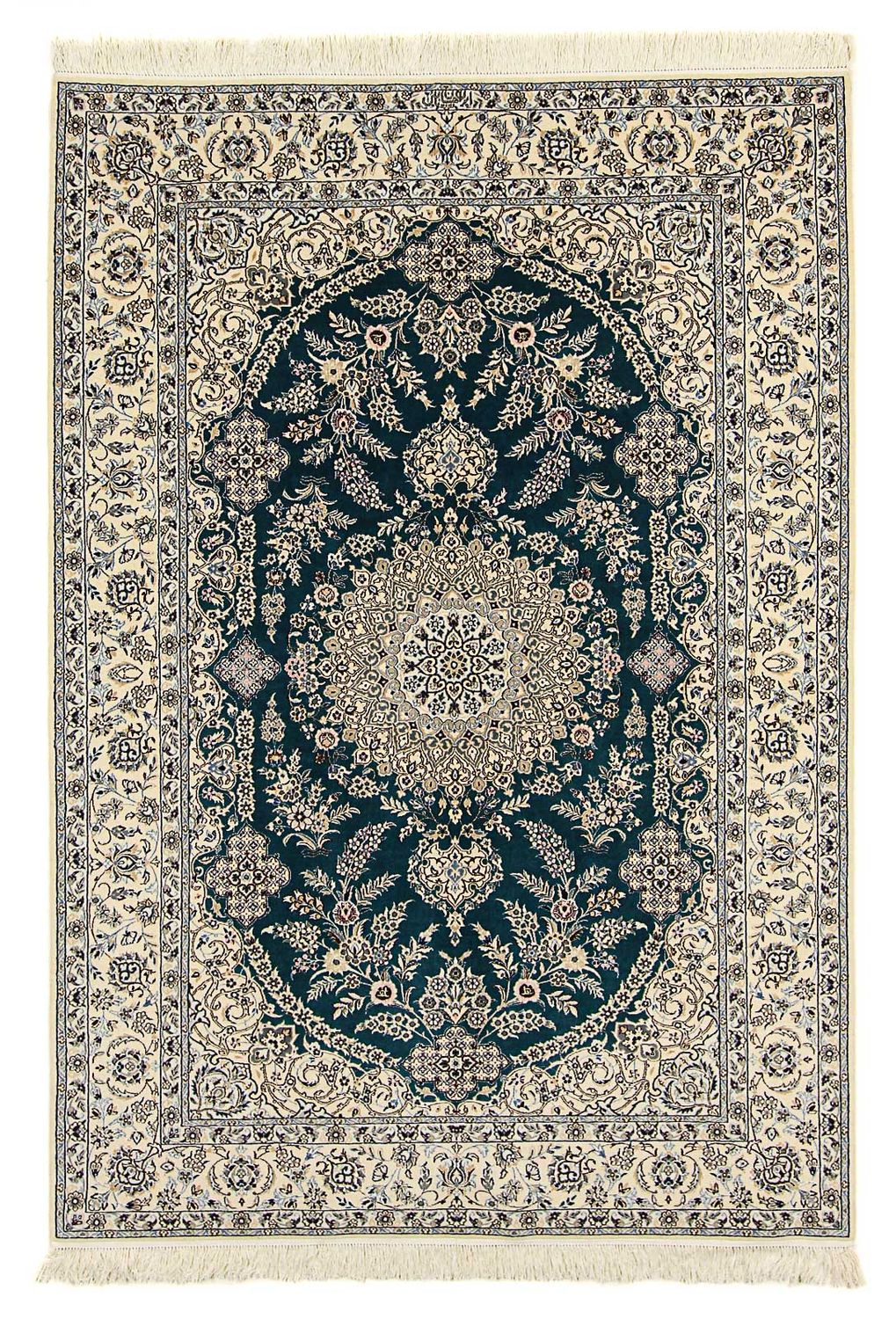 Persisk tæppe - Nain - Premium - 234 x 156 cm - mørkeblå