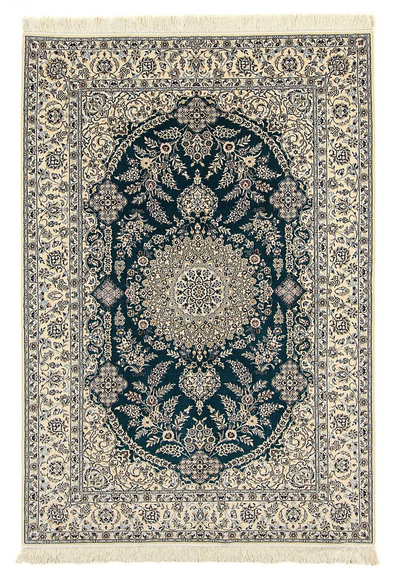 Persisk tæppe - Nain - Premium - 234 x 156 cm - mørkeblå