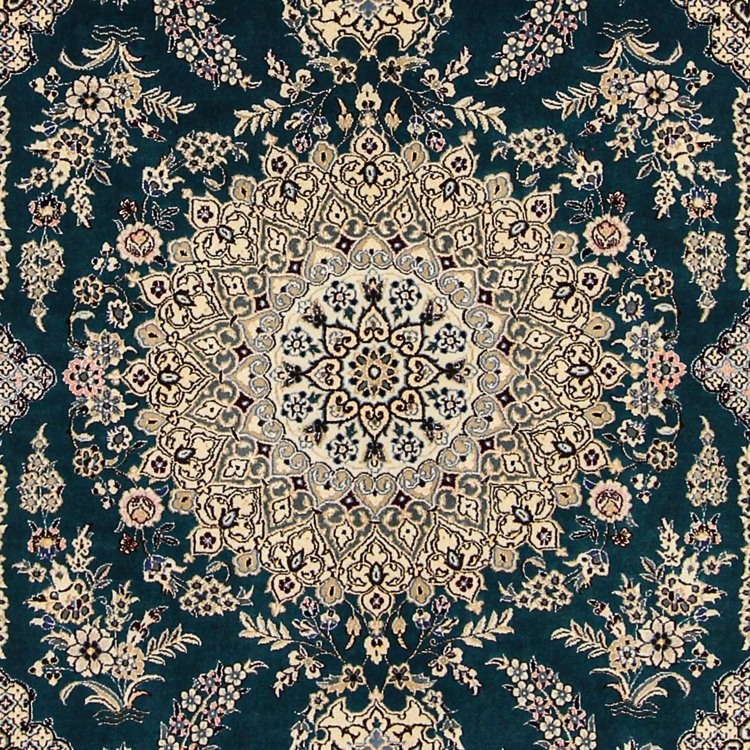 Persisk tæppe - Nain - Premium - 234 x 156 cm - mørkeblå