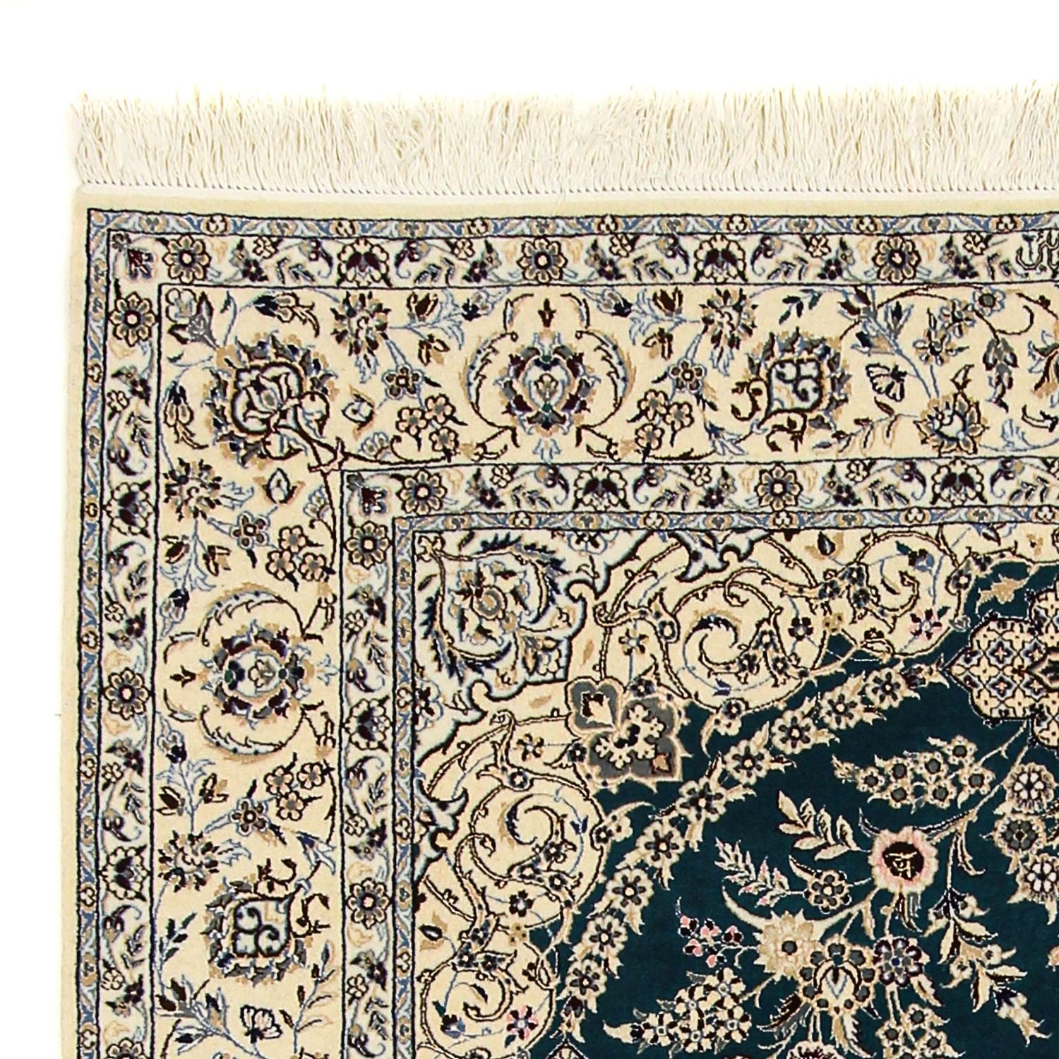 Persisk tæppe - Nain - Premium - 234 x 156 cm - mørkeblå