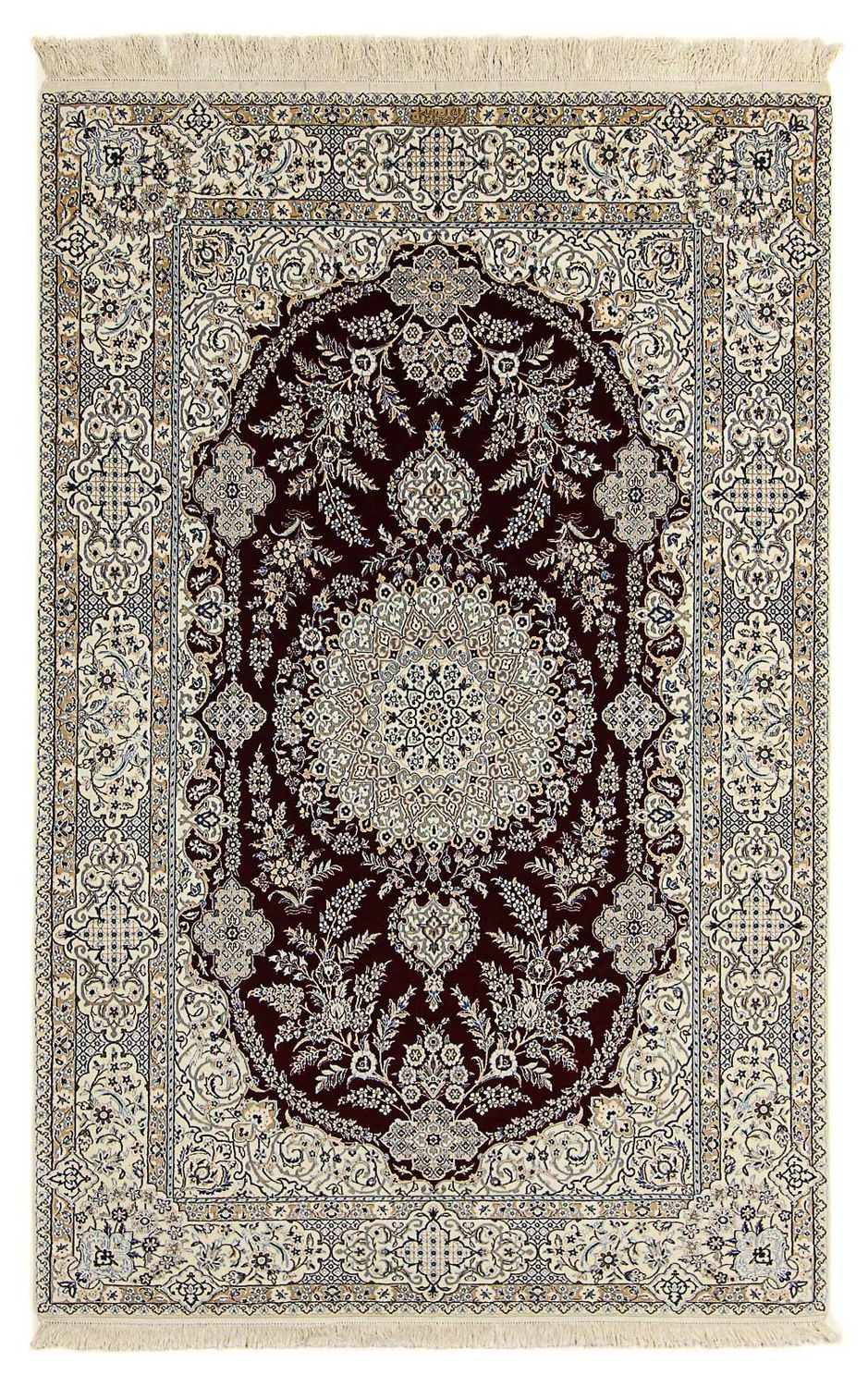 Persisk tæppe - Nain - Premium - 245 x 151 cm - mørkeblå