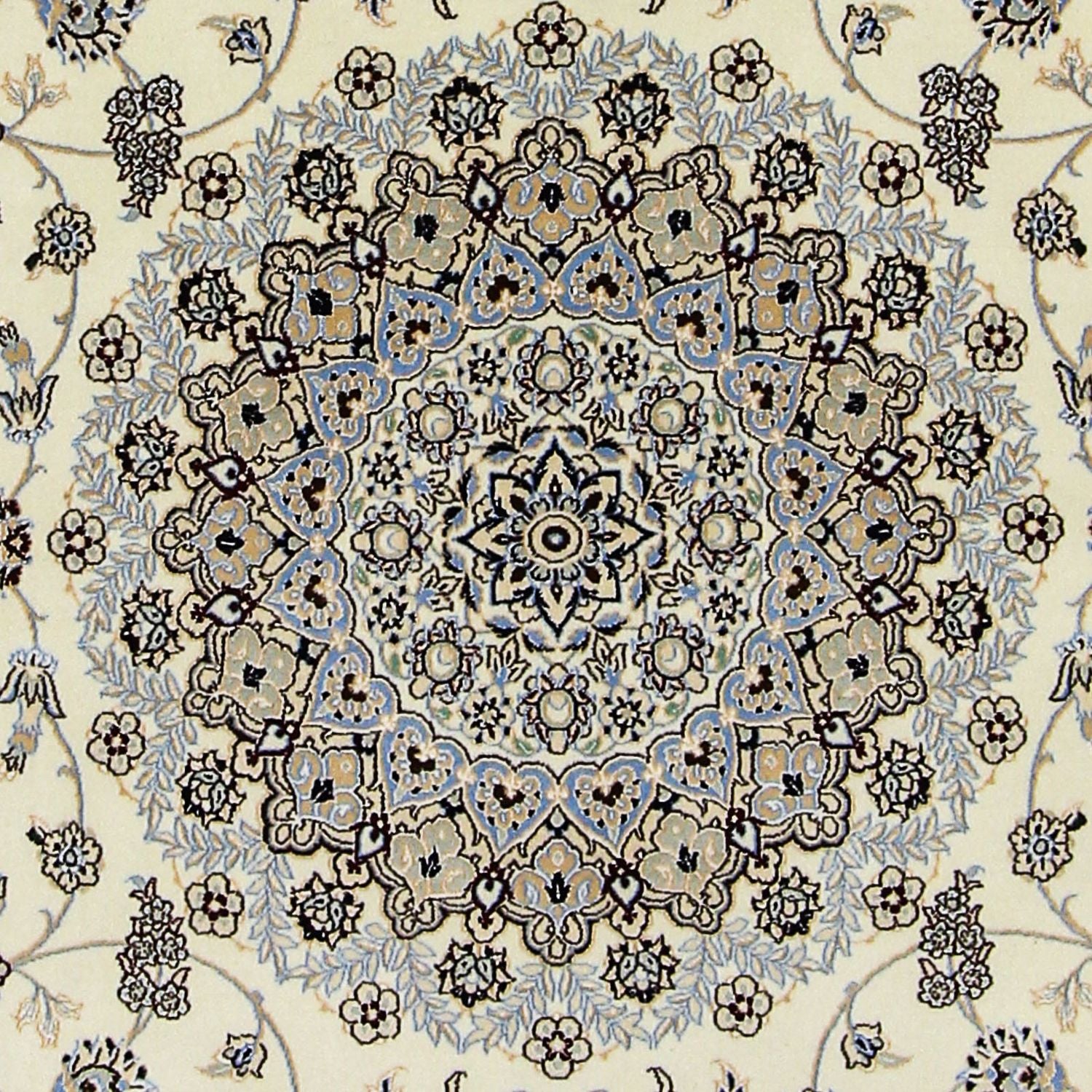 Persisk tæppe - Nain - Premium firkantet  - 205 x 205 cm - beige