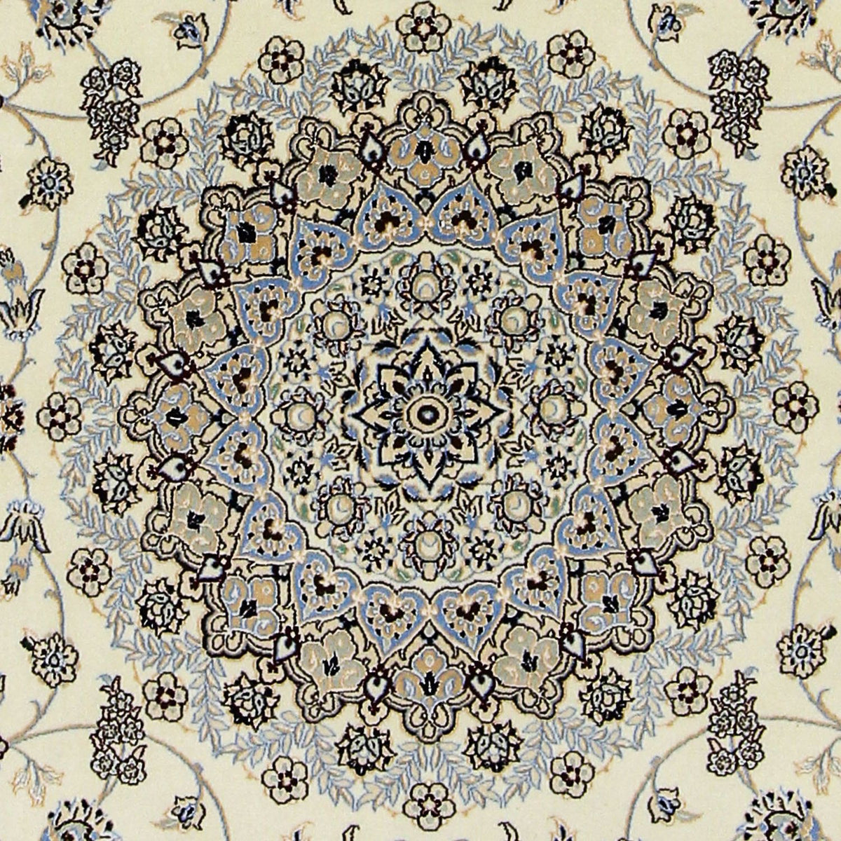 Persisk tæppe - Nain - Premium firkantet  - 205 x 205 cm - beige