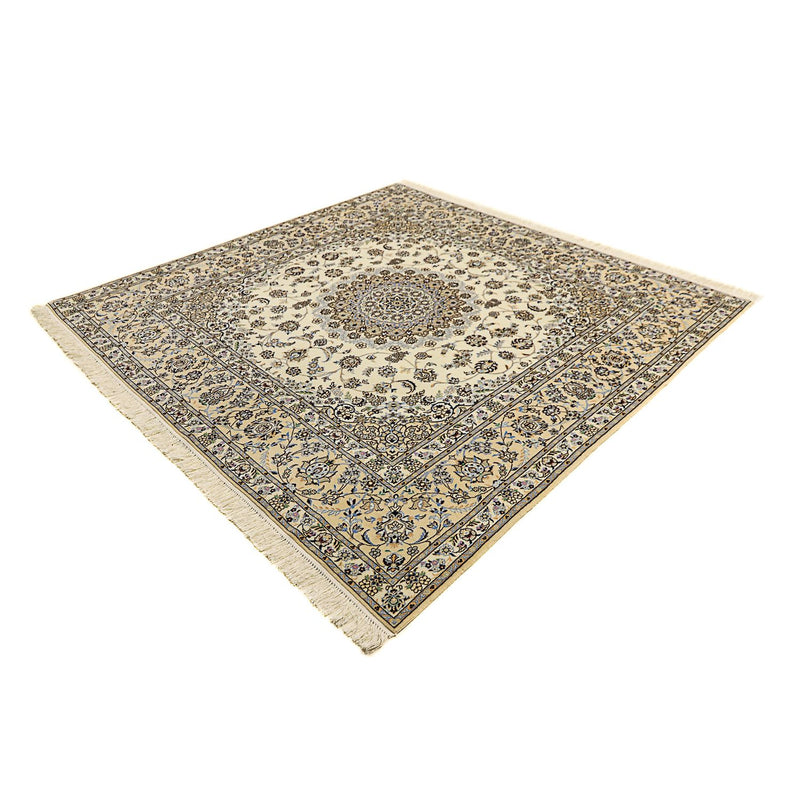 Persisk tæppe - Nain - Premium firkantet  - 205 x 205 cm - beige