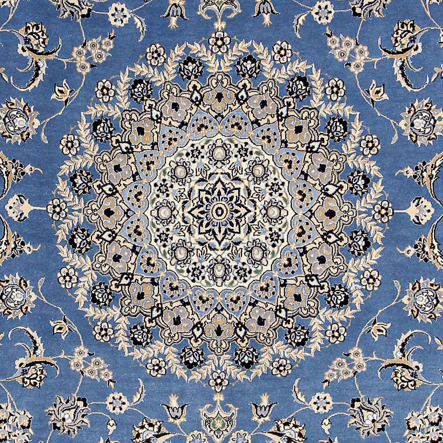 Persisk tæppe - Nain - Premium - 255 x 206 cm - blå