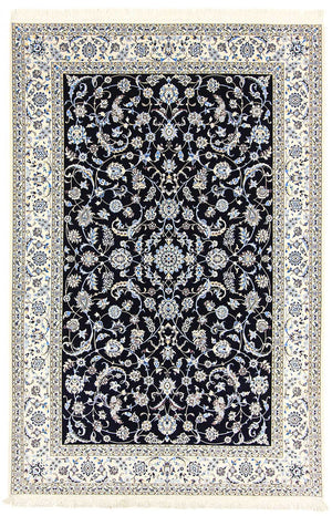 Persisk tæppe - Nain - Premium - 300 x 200 cm - mørkeblå