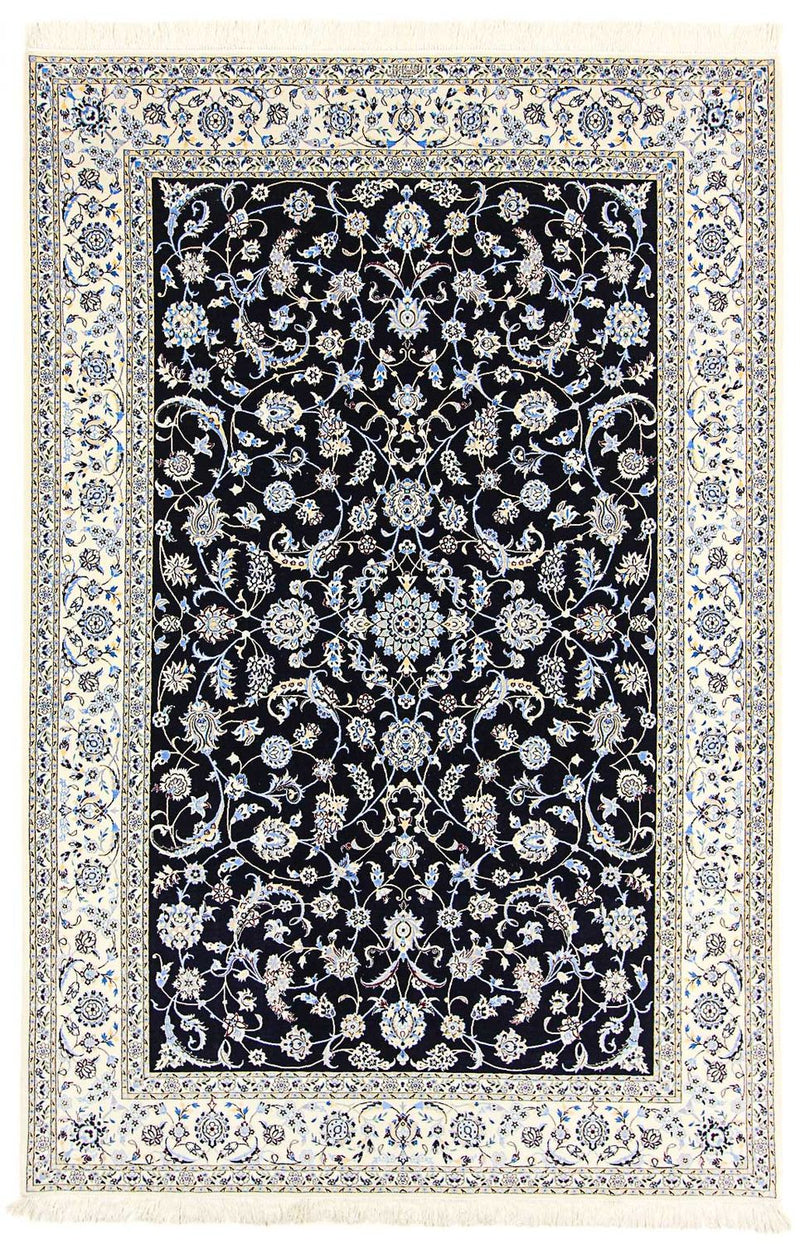 Persisk tæppe - Nain - Premium - 300 x 200 cm - mørkeblå