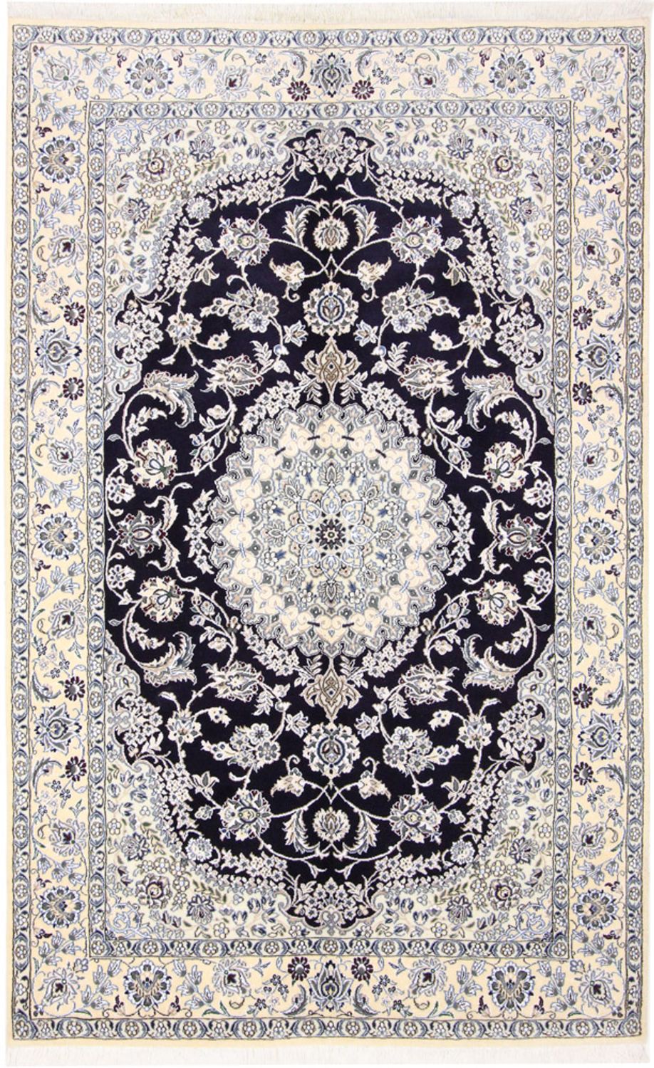 Persisk tæppe - Nain - Royal - 246 x 154 cm - mørkeblå