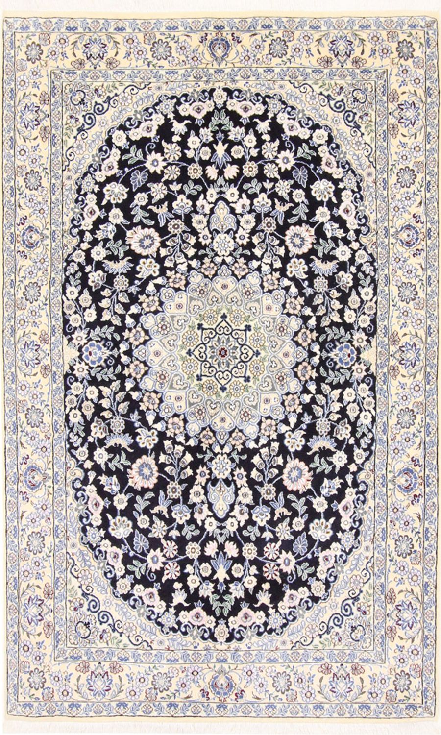 Persisk tæppe - Nain - Royal - 202 x 132 cm - mørkeblå