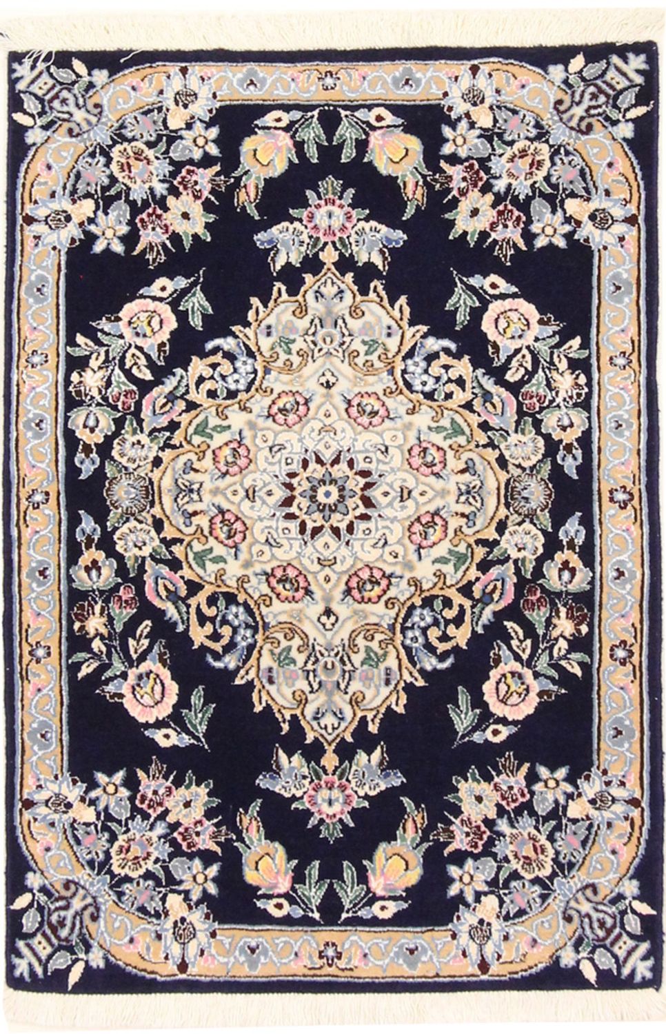 Persisk tæppe - Nain - Royal - 90 x 60 cm - mørkeblå
