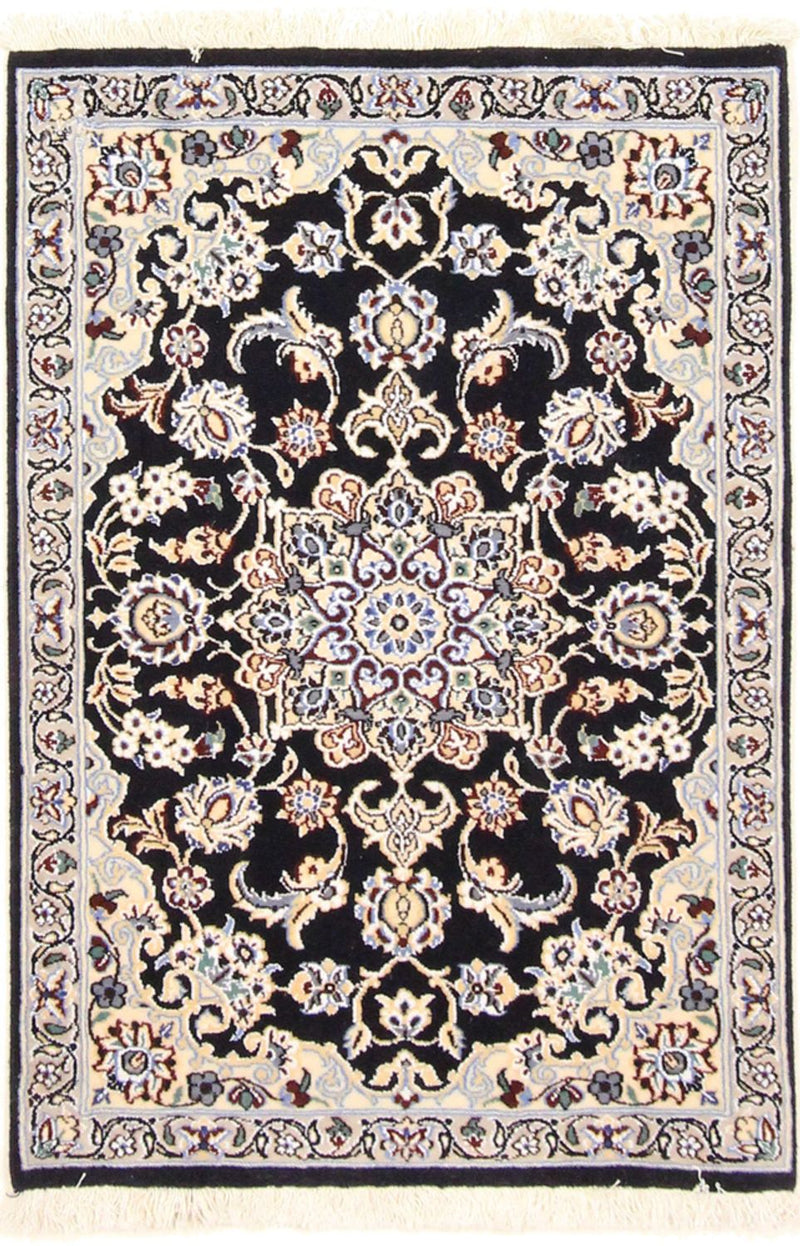 Persisk tæppe - Nain - Royal - 90 x 60 cm - mørkeblå