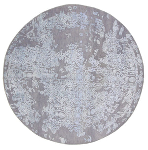Designer tæppe rundt  - 243 x 243 cm - lyseblå