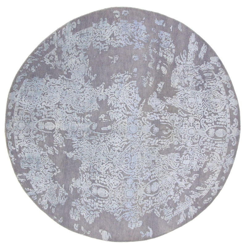 Designer tæppe rundt  - 243 x 243 cm - lyseblå