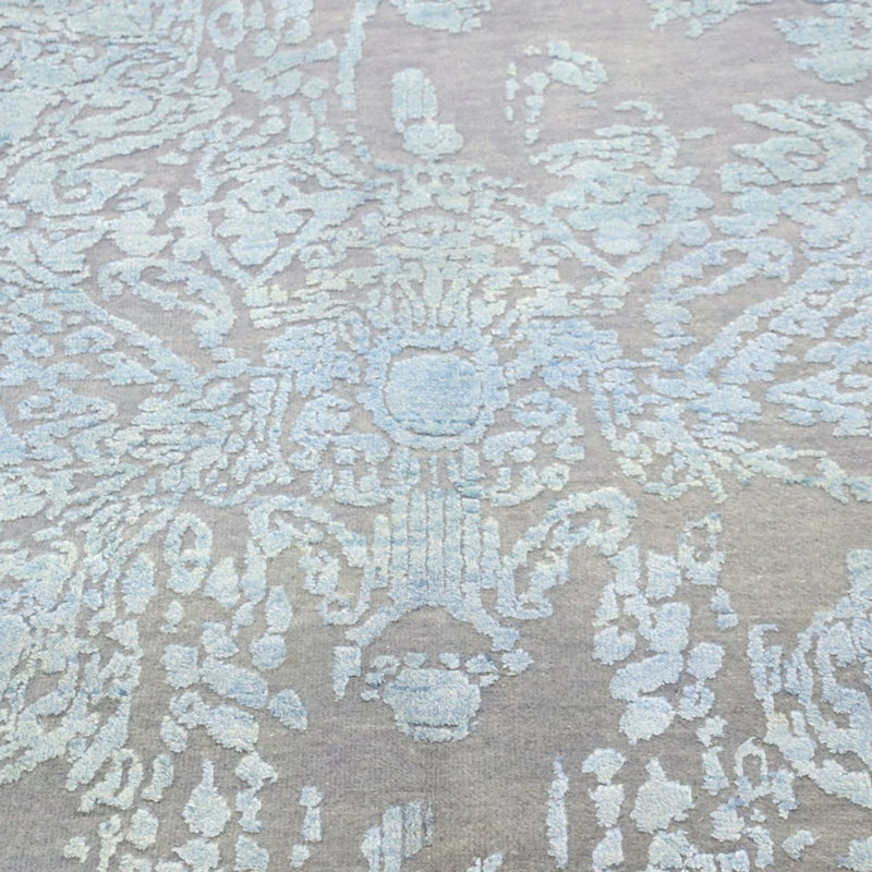 Designer tæppe rundt  - 243 x 243 cm - lyseblå