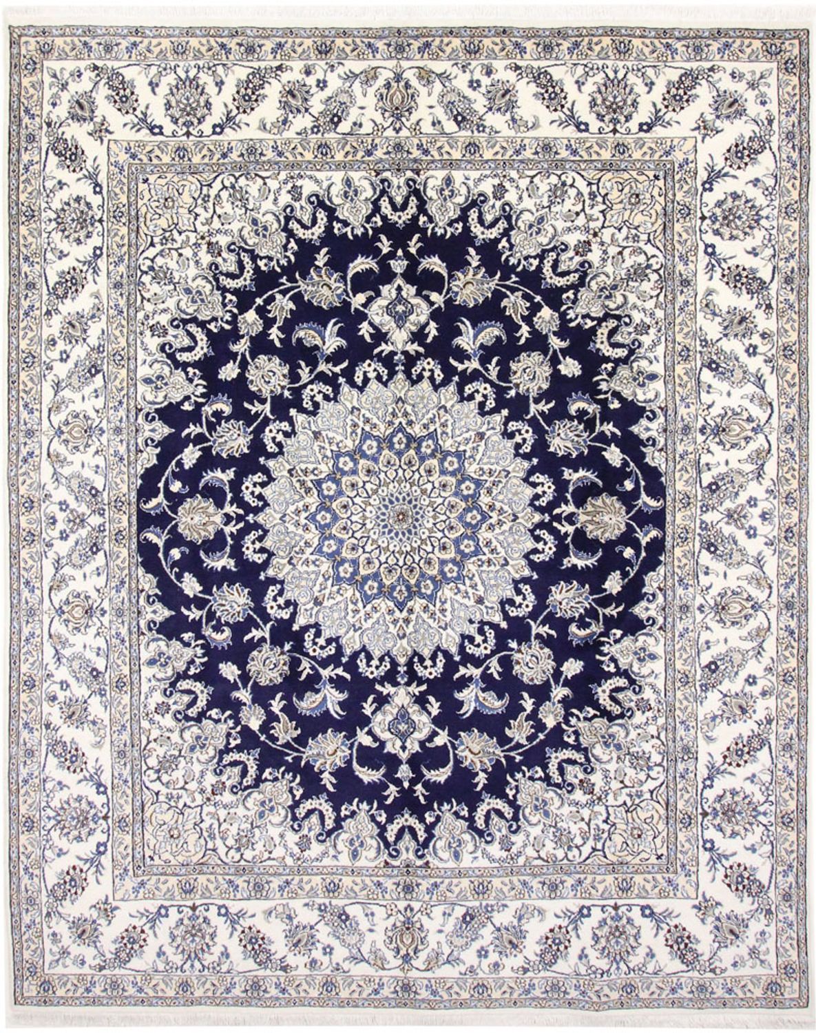 Persisk tæppe - Nain - 297 x 240 cm - mørkeblå