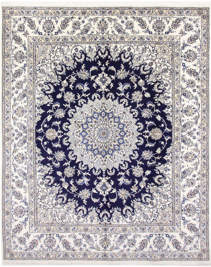 Persisk tæppe - Nain - 297 x 240 cm - mørkeblå