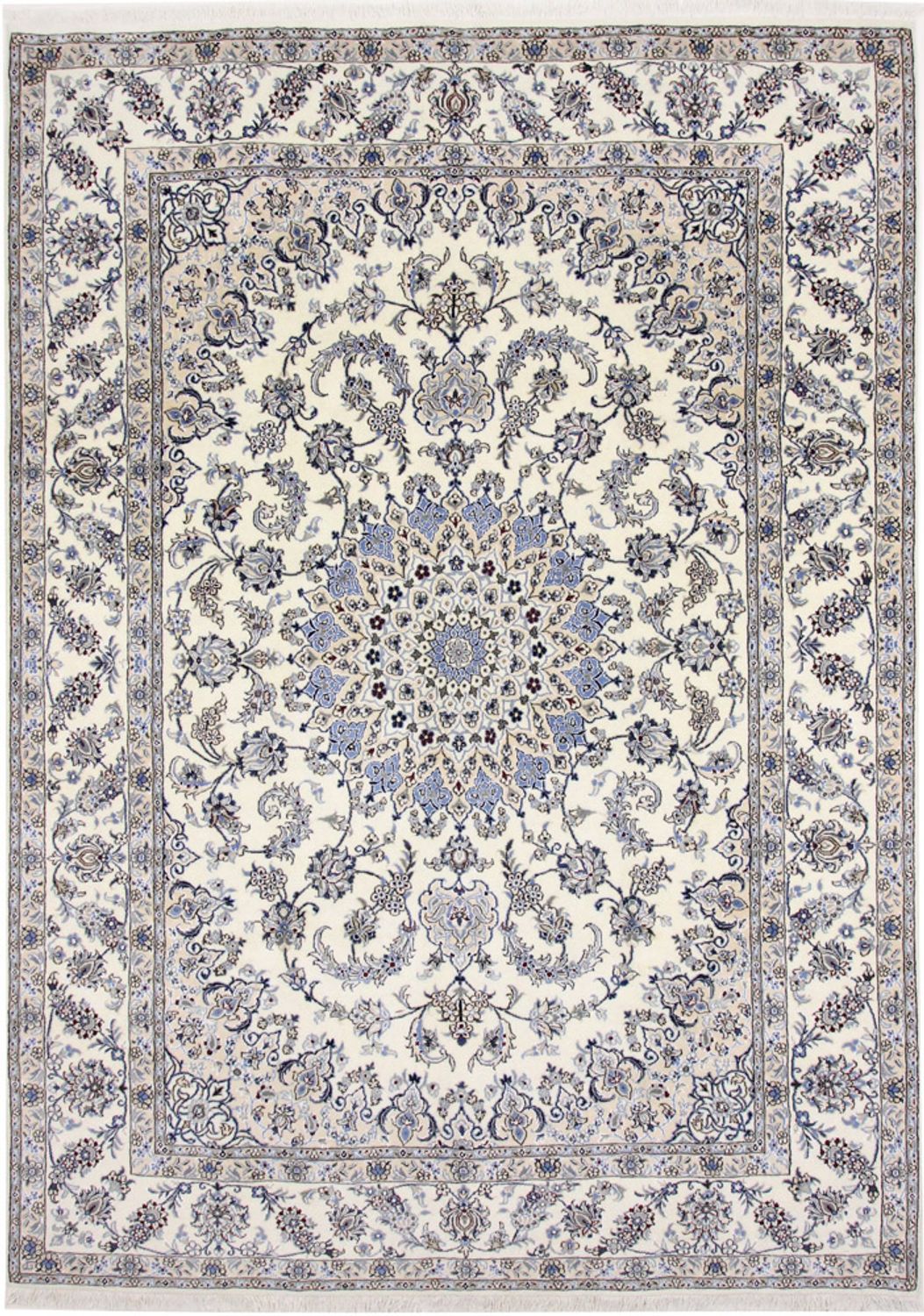 Persisk tæppe - Nain - 343 x 248 cm - creme