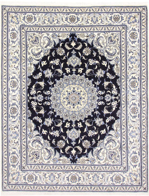 Persisk tæppe - Nain - 250 x 197 cm - mørkeblå
