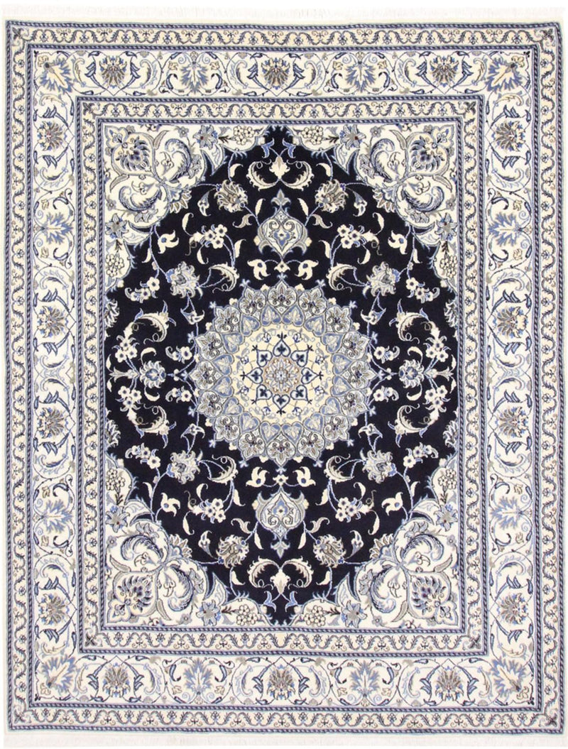 Persisk tæppe - Nain - 250 x 197 cm - mørkeblå