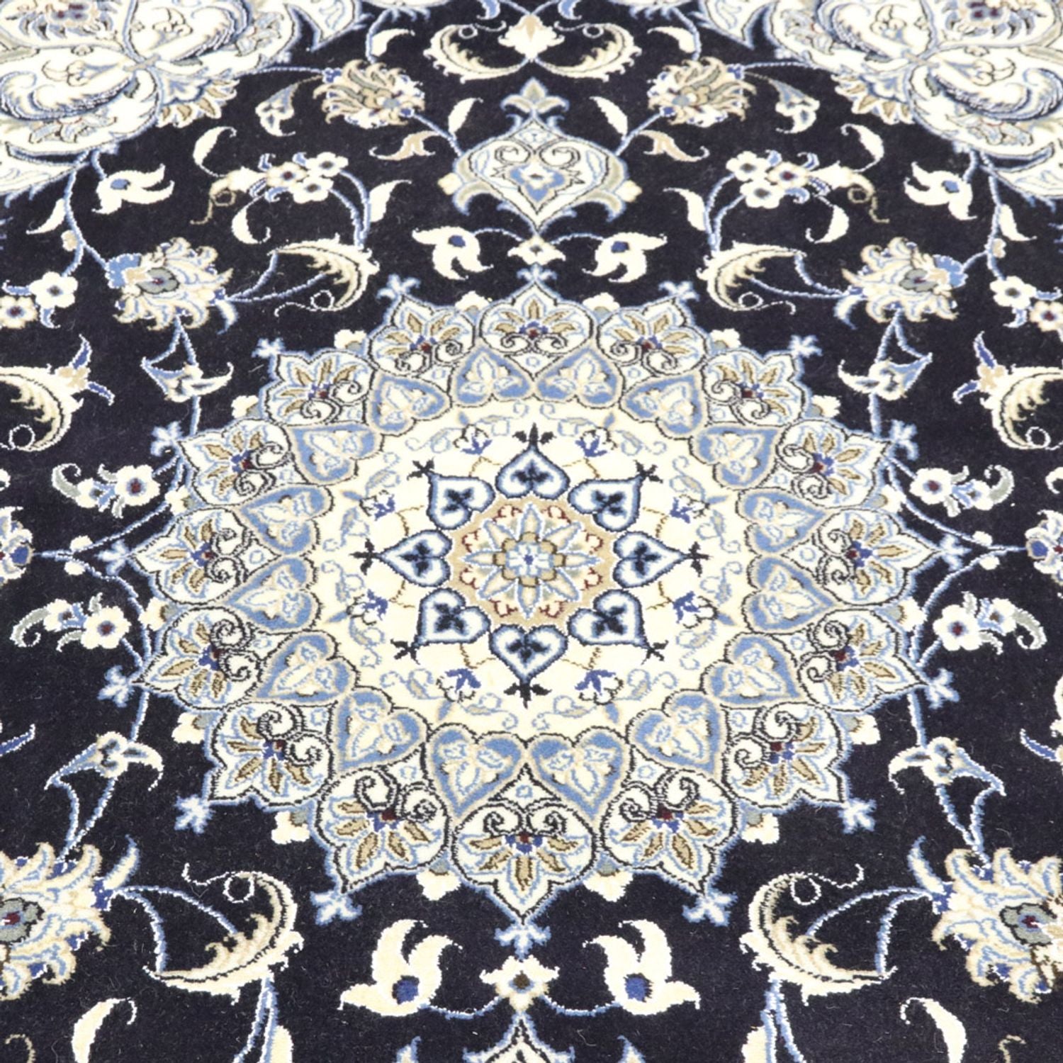 Persisk tæppe - Nain - 250 x 197 cm - mørkeblå