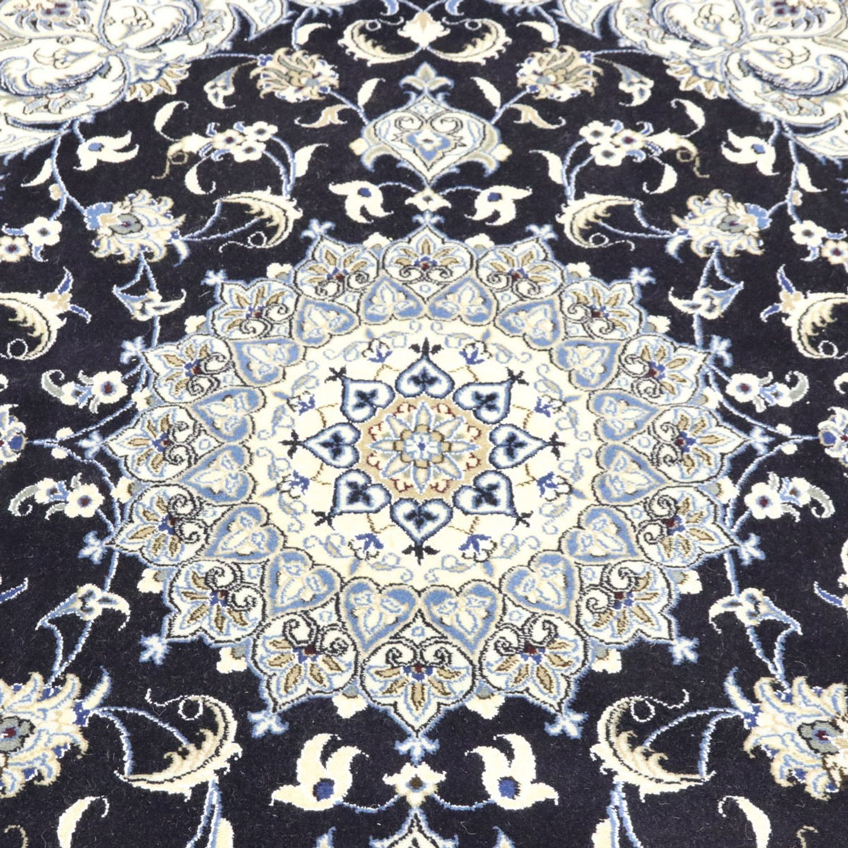 Persisk tæppe - Nain - 250 x 197 cm - mørkeblå