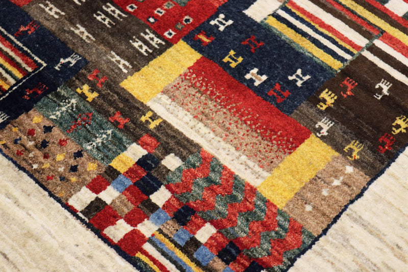 Gabbeh Teppich - Loribaft Indus - 200 x 154 cm - mehrfarbig