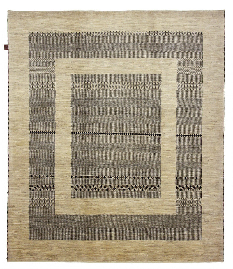 Gabbeh Teppich - Loribaft Indus - 235 x 203 cm - dunkelbeige