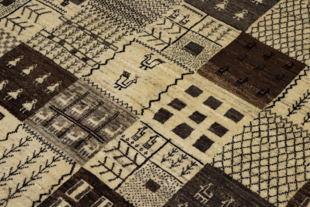 Gabbeh Teppich - Loribaft Indus - 206 x 152 cm - dunkelbeige