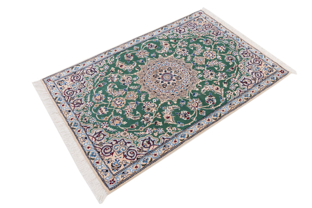 Perserteppich - Nain - 136 x 88 cm - grün