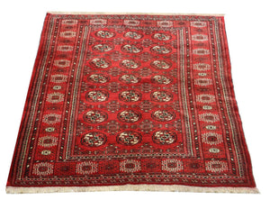 Afghansk tæppe - 154 x 114 cm - rød
