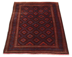 Baluch-tæppe - 180 x 121 cm - mørkerød