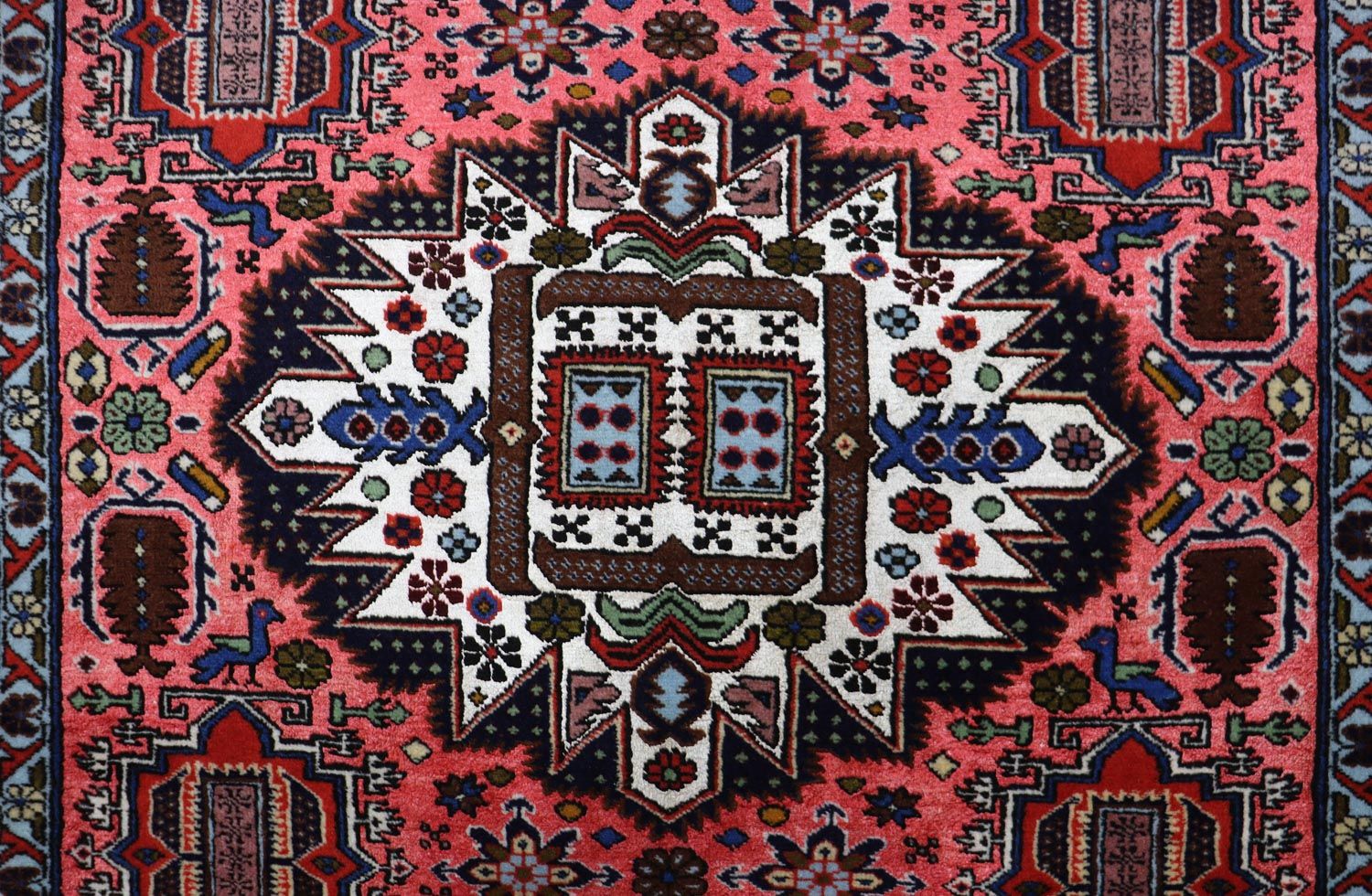 Persisk tæppe - Nomadisk - 182 x 139 cm - laks