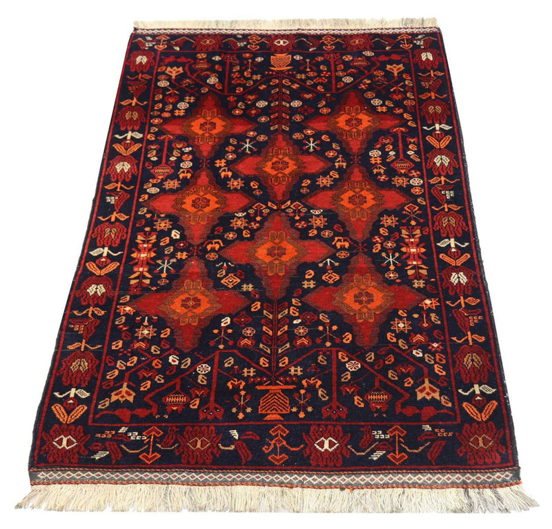 Afghansk tæppe - 172 x 100 cm - rød