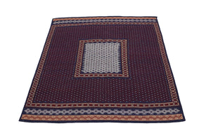 Kelim-tæppe - orientalsk - 146 x 135 cm - blå