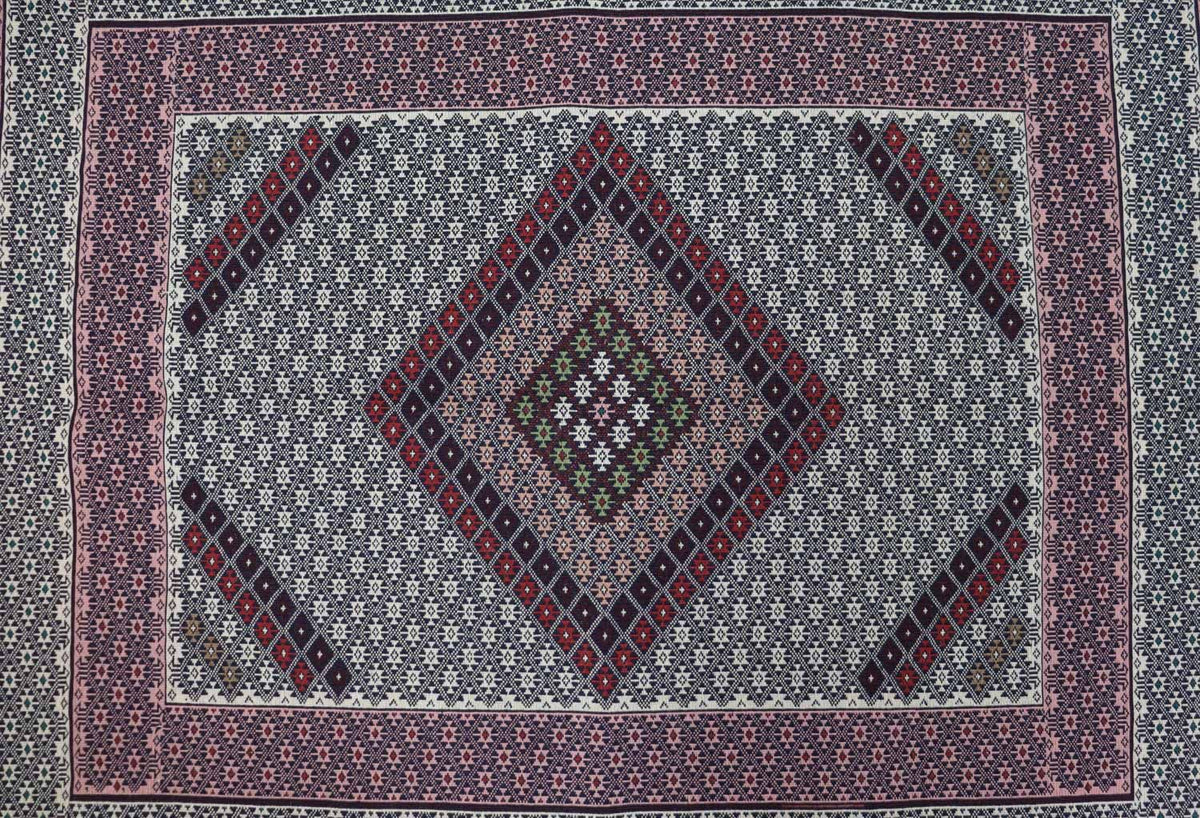 Kelim-tæppe - orientalsk - 205 x 129 cm - blå