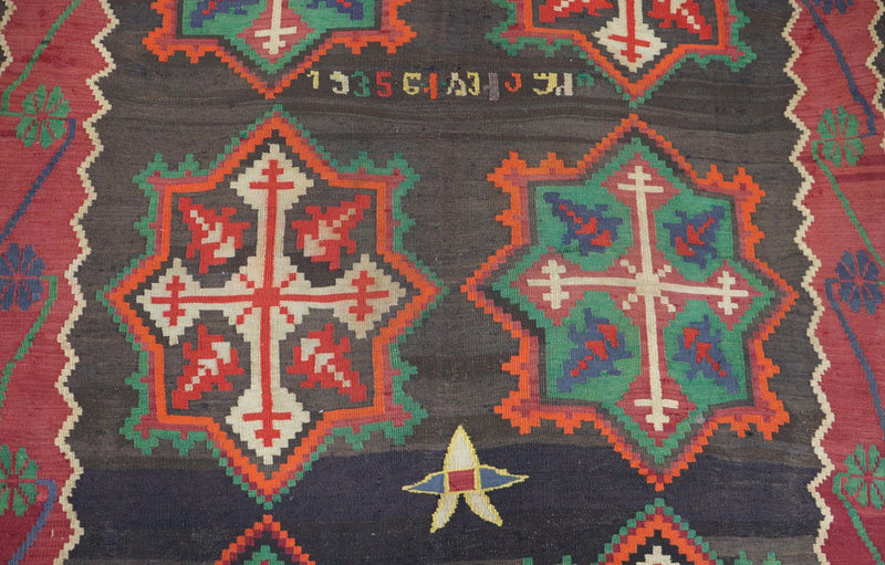 Kelim-tæppe - orientalsk - 303 x 158 cm - blå