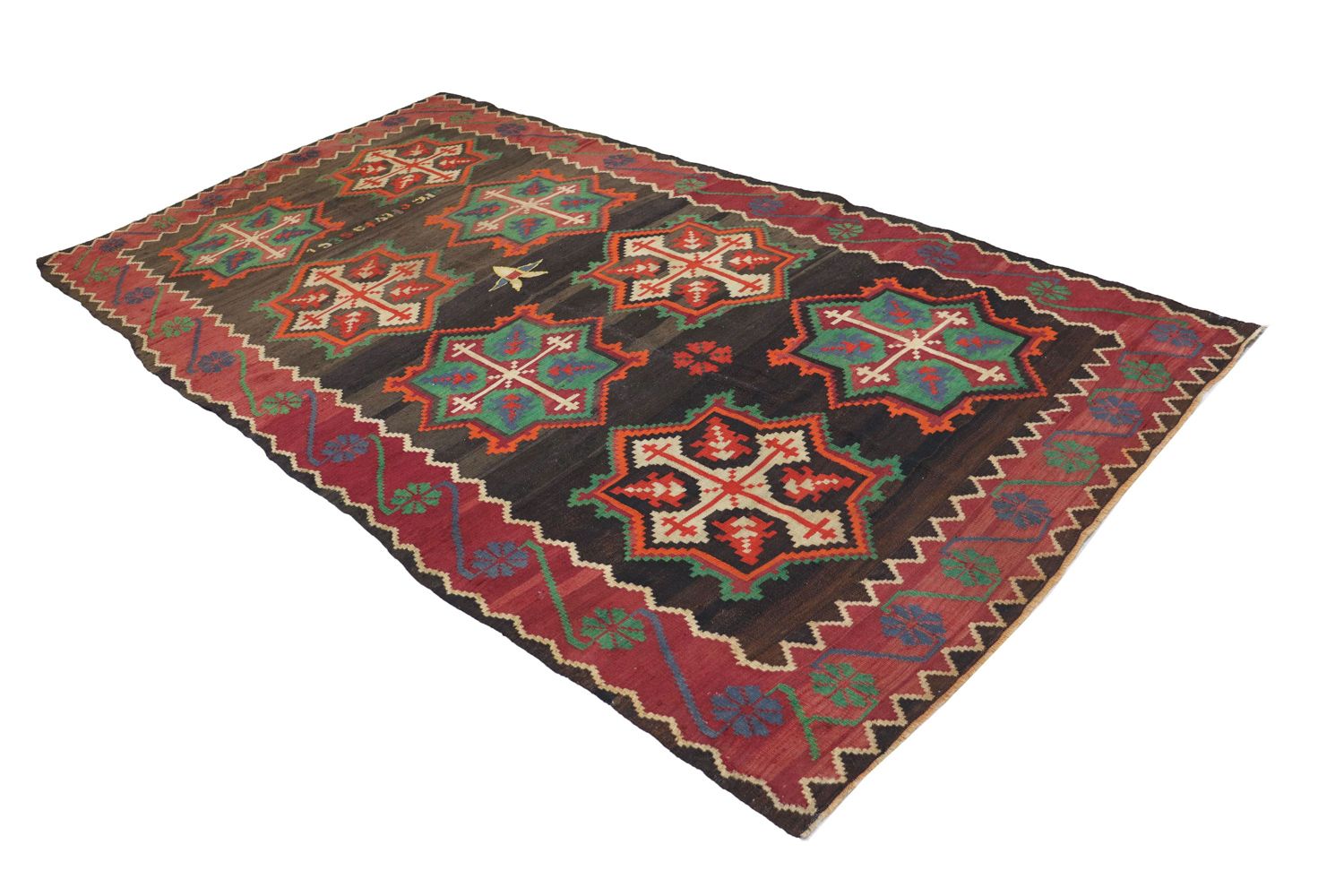 Kelim-tæppe - orientalsk - 303 x 158 cm - blå