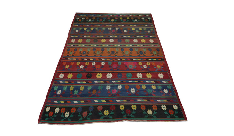 Kelim-tæppe - orientalsk - 244 x 174 cm - flerfarvet