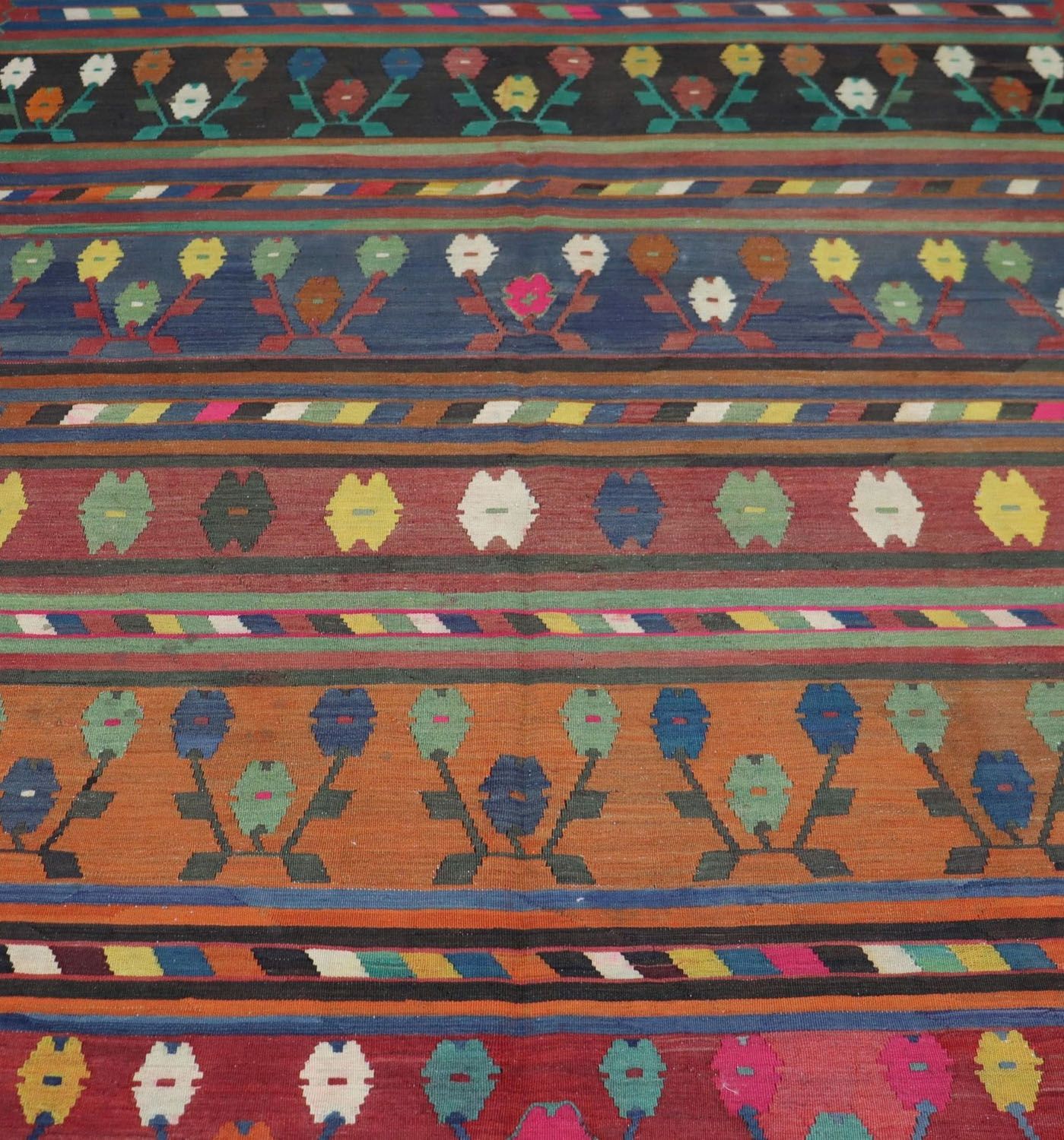 Kelim-tæppe - orientalsk - 244 x 174 cm - flerfarvet