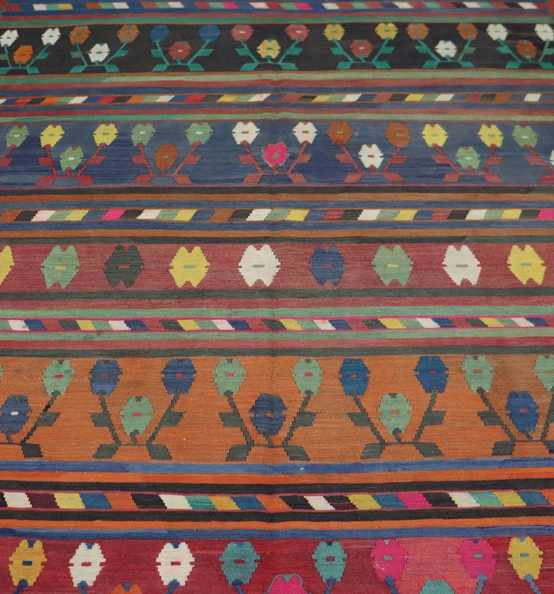 Kelim-tæppe - orientalsk - 244 x 174 cm - flerfarvet
