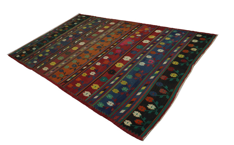 Kelim-tæppe - orientalsk - 244 x 174 cm - flerfarvet