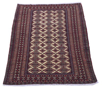 Afghansk tæppe - 164 x 121 cm - bordeaux rød