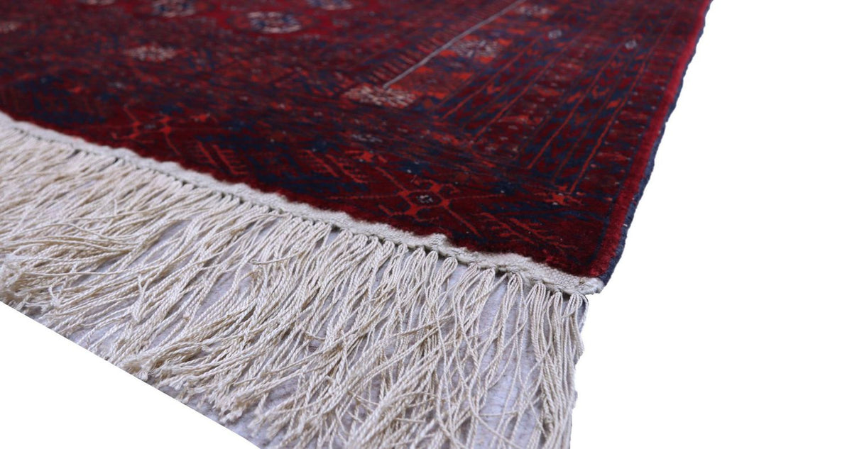 Afghansk tæppe - 169 x 113 cm - mørkerød