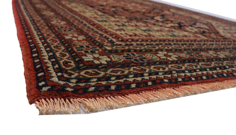 Afghansk tæppe - 193 x 126 cm - mørkerød