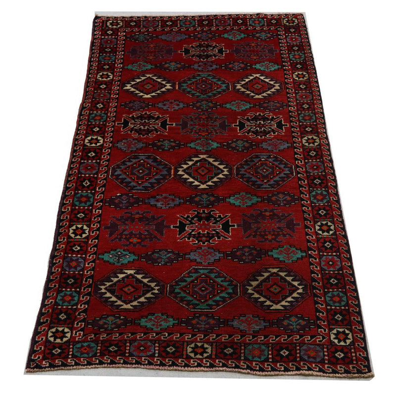 Baluch-tæppe - 198 x 102 cm - mørkerød