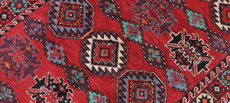 Baluch-tæppe - 198 x 102 cm - mørkerød