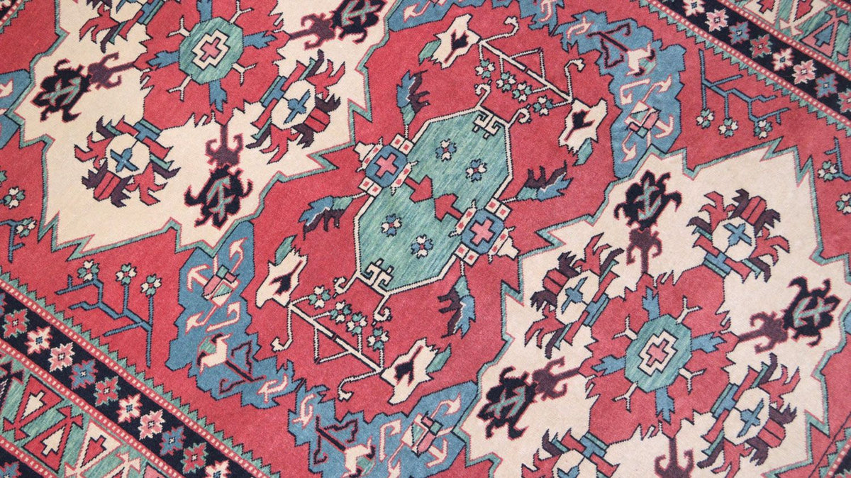 Afghansk tæppe - 170 x 138 cm - rød